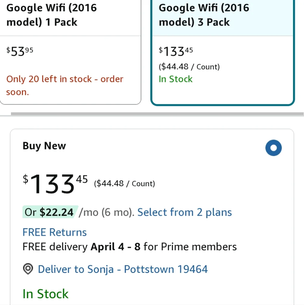 Google Home Wi-Fi System (Opened But Not Used)